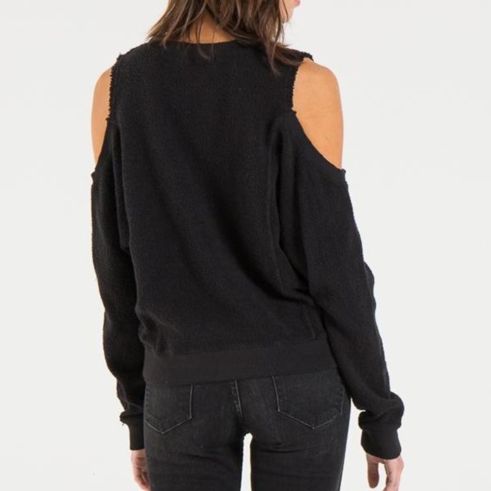 n:PHILANTHROPY Black Cold Shoulder Sweatshirt - Picture 4 of 7